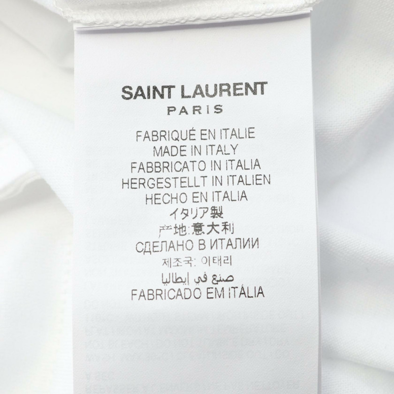 SAINT LAURENT PARIS 短袖T卹 460876YB2DQ9000L 棉 白色 全新 女款-4