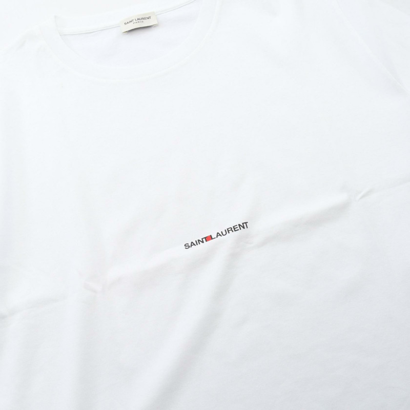 SAINT LAURENT PARIS 短袖T卹 460876YB2DQ9000L 棉 白色 全新 女款-6