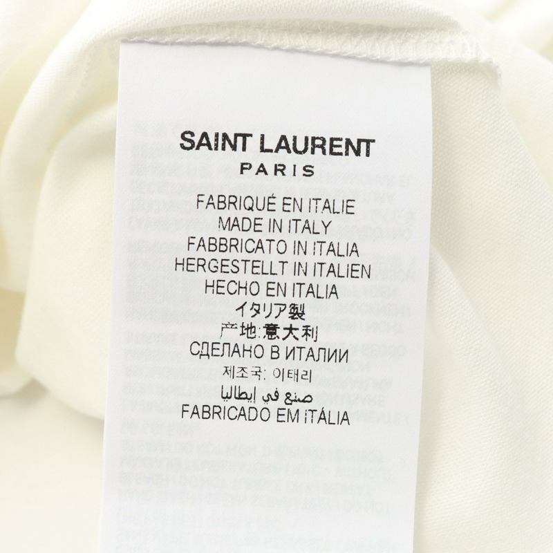 SAINT LAURENT PARIS 反向標誌短袖T卹 665234Y37AW9744M 棉白色新款女款-4