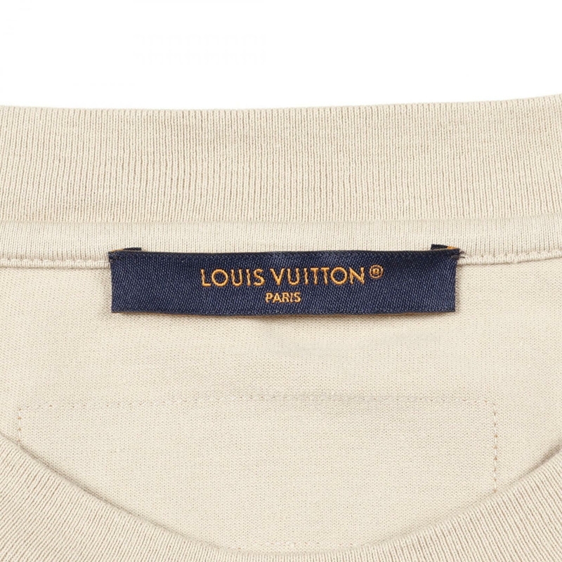 LOUIS VUITTON 壓花 LV Inside Out T 卹棉質米色米色二手男款-2