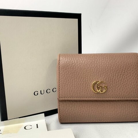 GUCCI Marmont雙G三折短夾