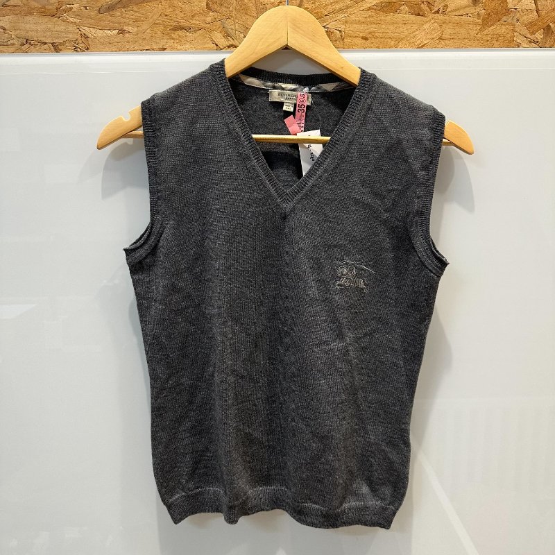 【美收精品】BURBERRY 灰色針織背心 4-240【隔月月中將轉賣至日本 上架期限30天】-0