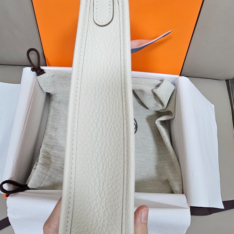 Hermes 愛馬仕 mini evelyne craie奶昔白 銀扣 K刻-7