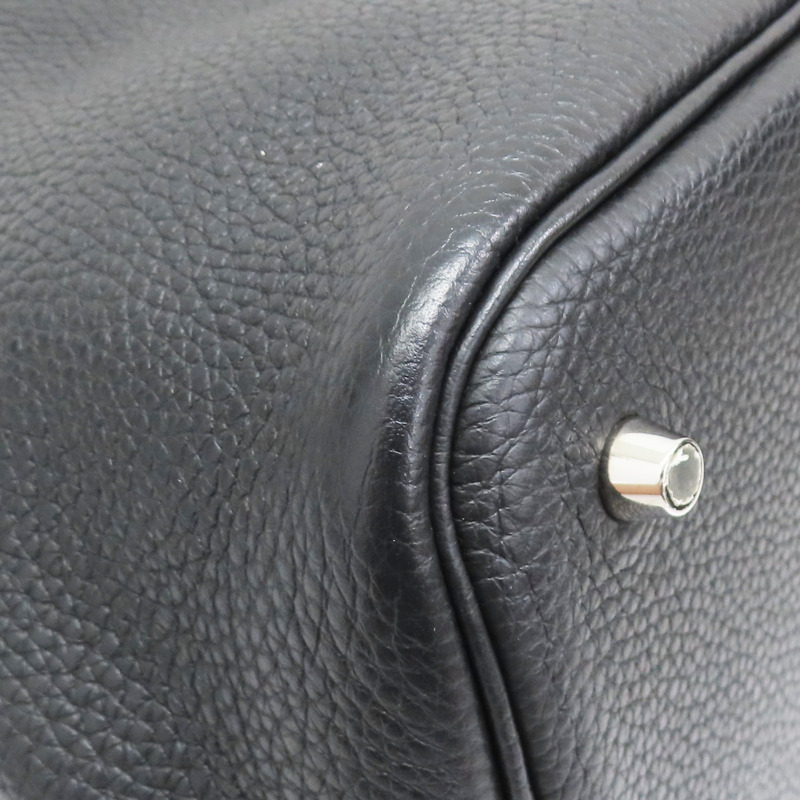 黑色 Taurillon牛皮 Picotin Lock 22 手提包 D刻 銀扣【HERMES 愛馬仕】-10