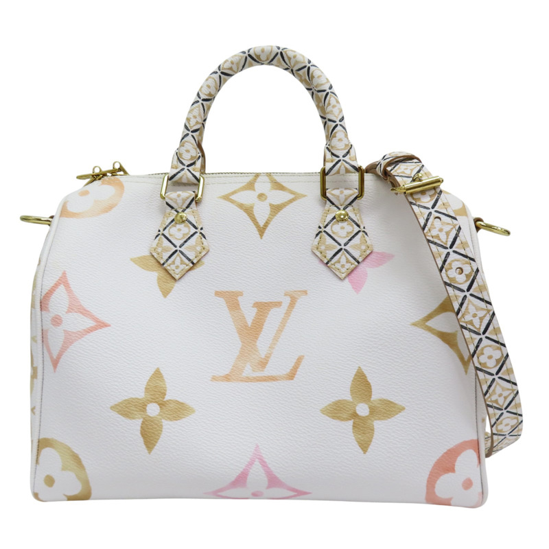 白色 原花 帆布 By The Pool Speedy Bandouliere 25 两用包【LOUIS VUITTON LV 路易威登】 M22987-0