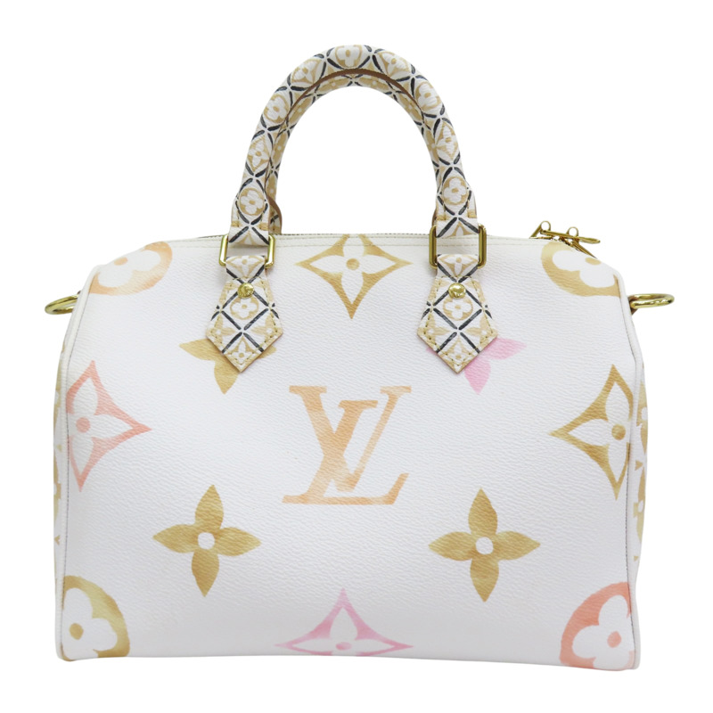 白色 原花 帆布 By The Pool Speedy Bandouliere 25 两用包【LOUIS VUITTON LV 路易威登】 M22987-1