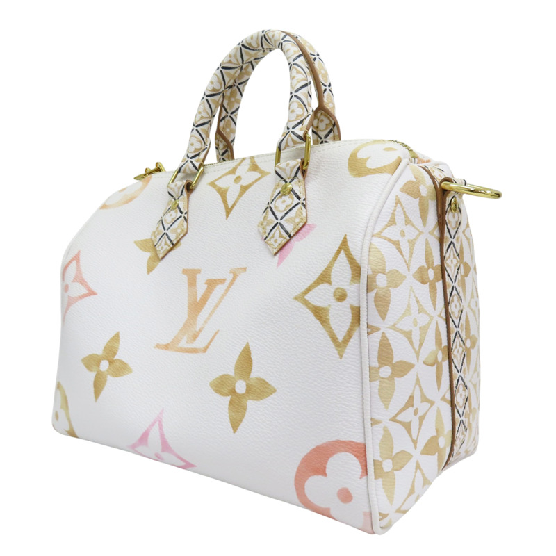 白色 原花 帆布 By The Pool Speedy Bandouliere 25 两用包【LOUIS VUITTON LV 路易威登】 M22987-2