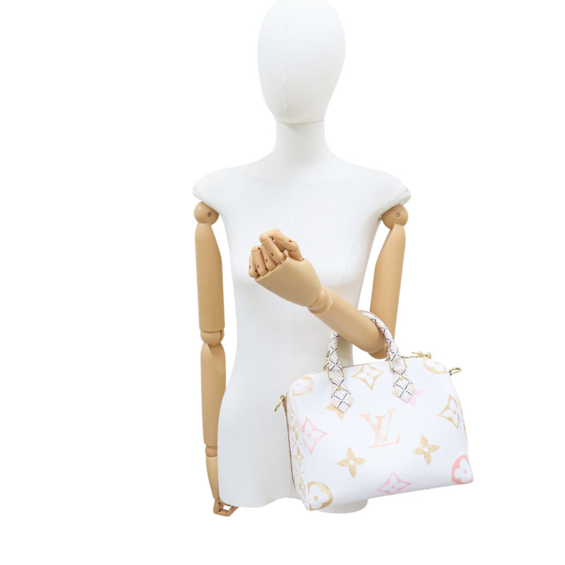白色 原花 帆布 By The Pool Speedy Bandouliere 25 两用包【LOUIS VUITTON LV 路易威登】 M22987-8