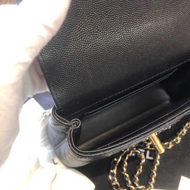 Chanel 香奈儿黑色淡金 coco handle nano手提斜挎包 芯片款-8