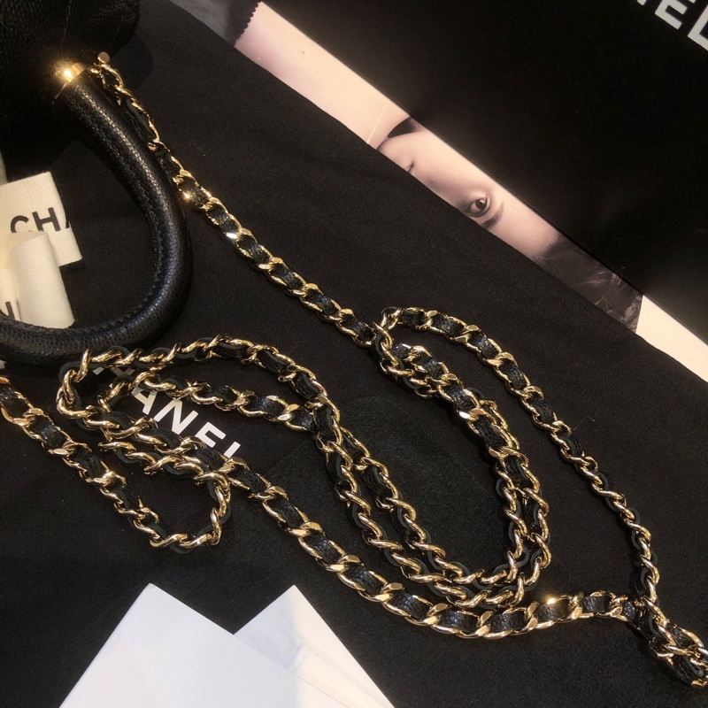 Chanel 香奈儿黑色淡金 coco handle nano手提斜挎包 芯片款-9