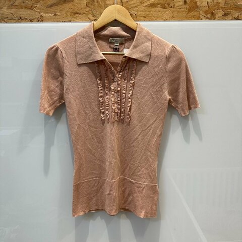 【美收精品】BURBERRY 粉色針織短袖 4-241【隔月月中將轉賣至日本 上架期限30天】