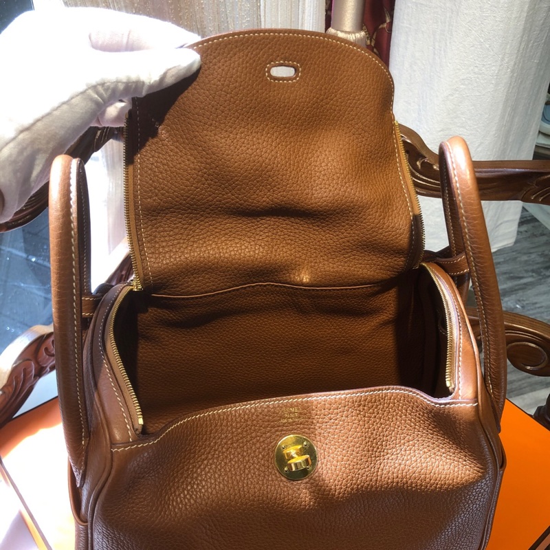 Hermes 爱马仕 金棕金扣lindy26 Y刻-8