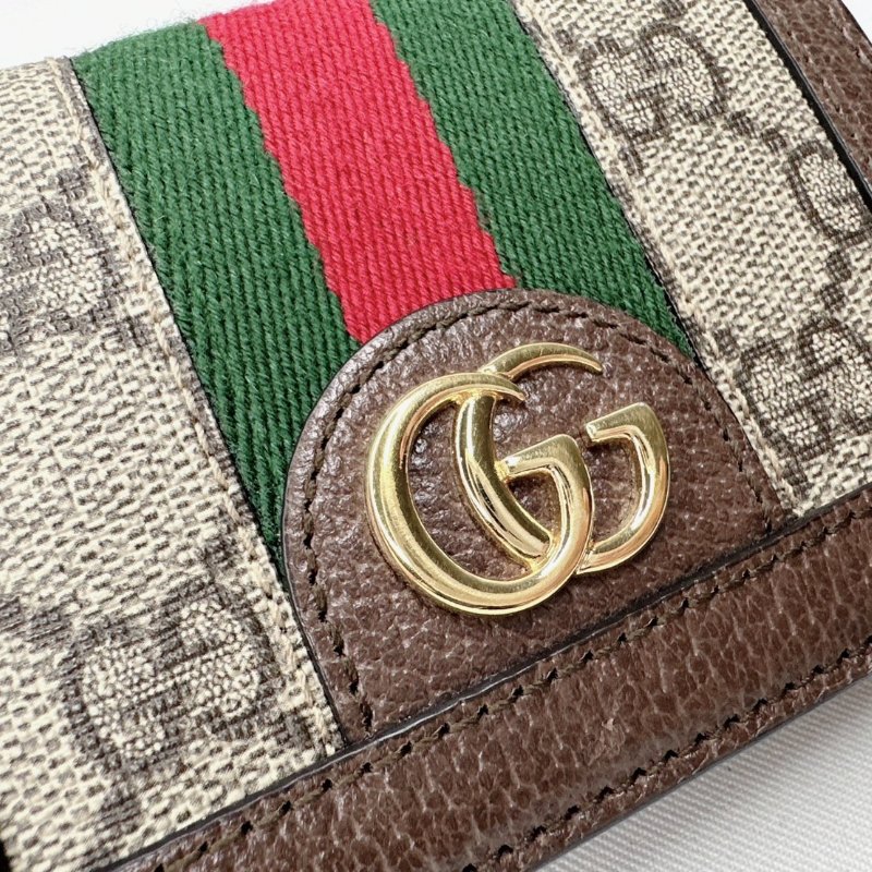 GUCCI Ophidia GG老花織帶短夾-8