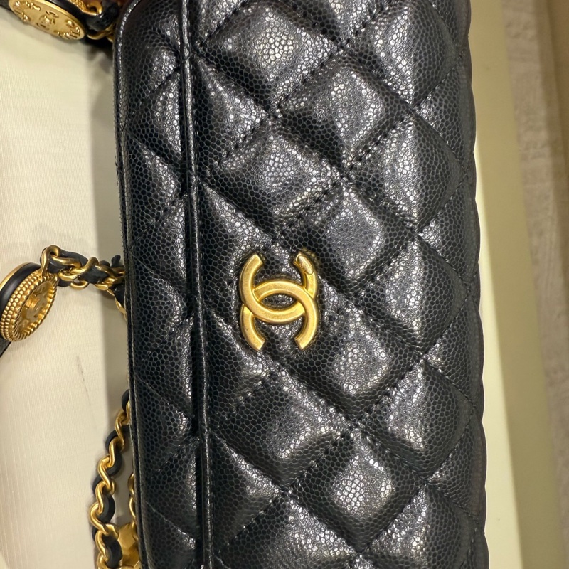 香奈儿Chanel荔枝牛黑金金币woc芯片-1