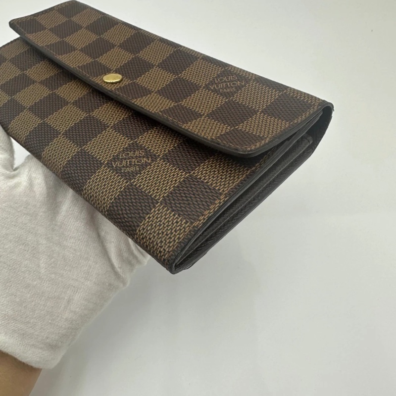 Louis Vuitton Damier Ebene Sarah 長款錢包 皮夾 棕色-2