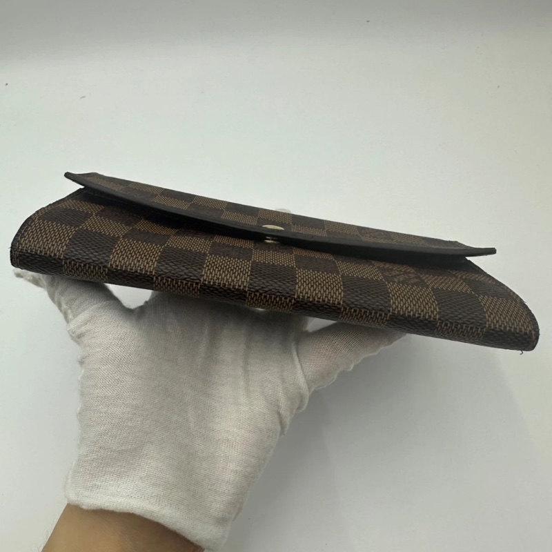 Louis Vuitton Damier Ebene Sarah 長款錢包 皮夾 棕色-3