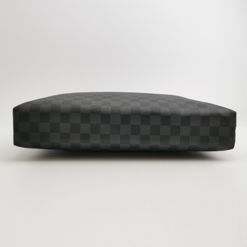 Louis Vuitton (LV) Porte Documents Jour牛皮棋盤格拉鍊斜挎包單肩包-5