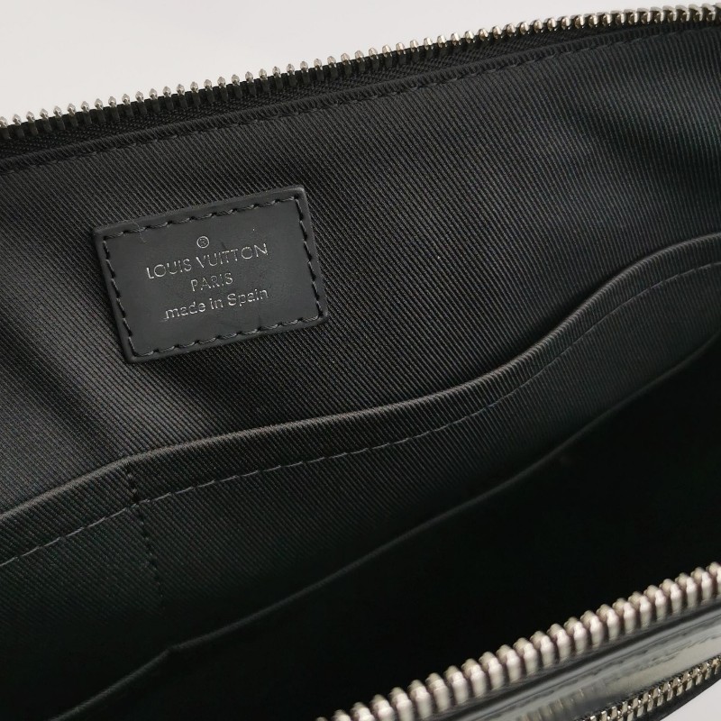 Louis Vuitton (LV) Porte Documents Jour牛皮棋盤格拉鍊斜挎包單肩包-7