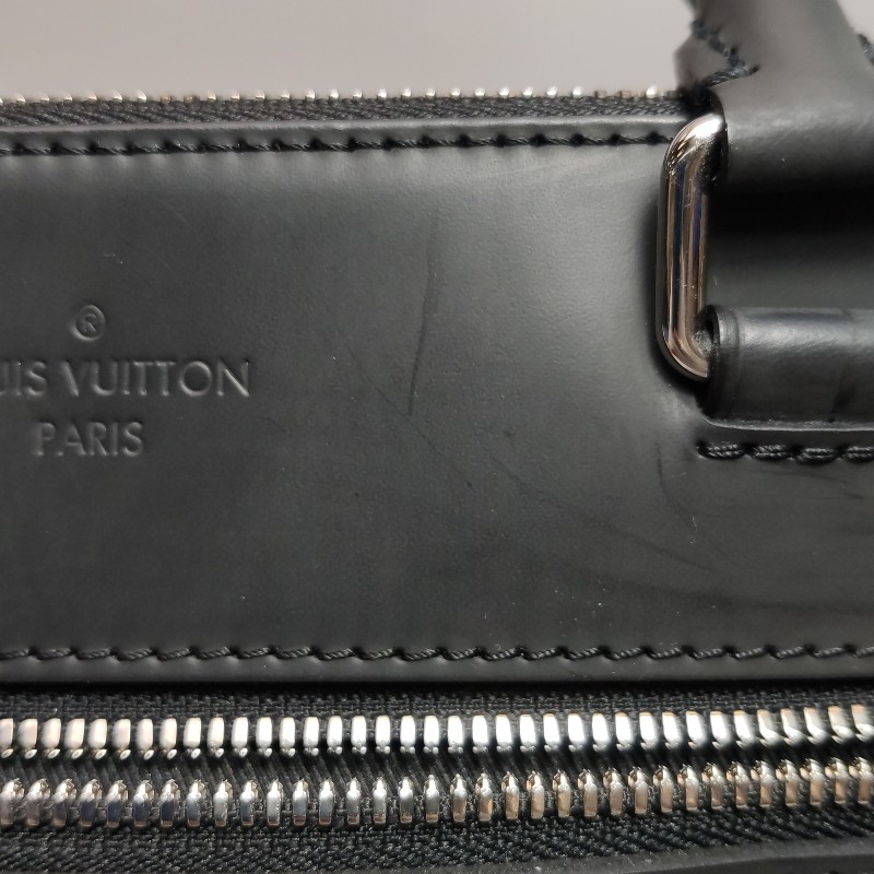 Louis Vuitton (LV) Porte Documents Jour牛皮棋盤格拉鍊斜挎包單肩包-9