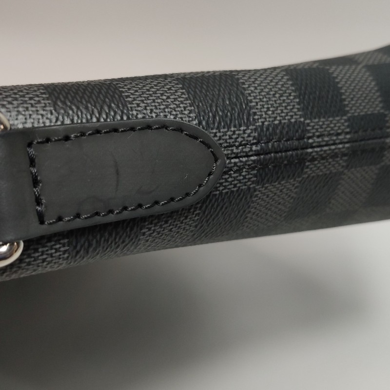 Louis Vuitton (LV) Porte Documents Jour牛皮棋盤格拉鍊斜挎包單肩包-12