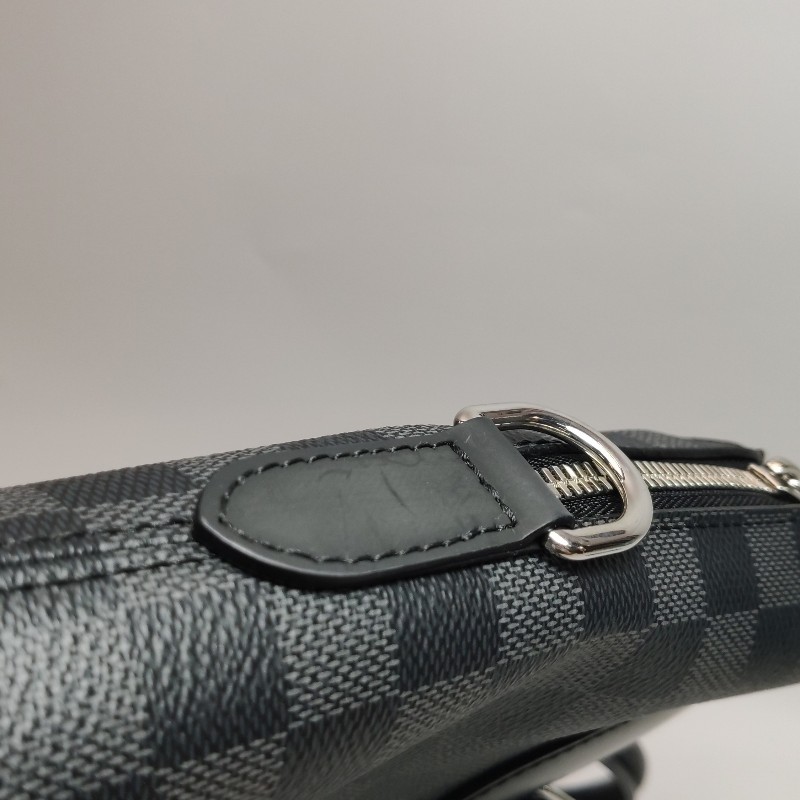 Louis Vuitton (LV) Porte Documents Jour牛皮棋盤格拉鍊斜挎包單肩包-17
