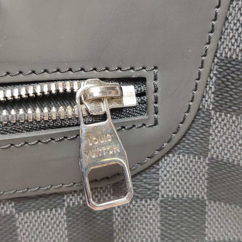 Louis Vuitton (LV) Porte Documents Jour牛皮棋盤格拉鍊斜挎包單肩包-19