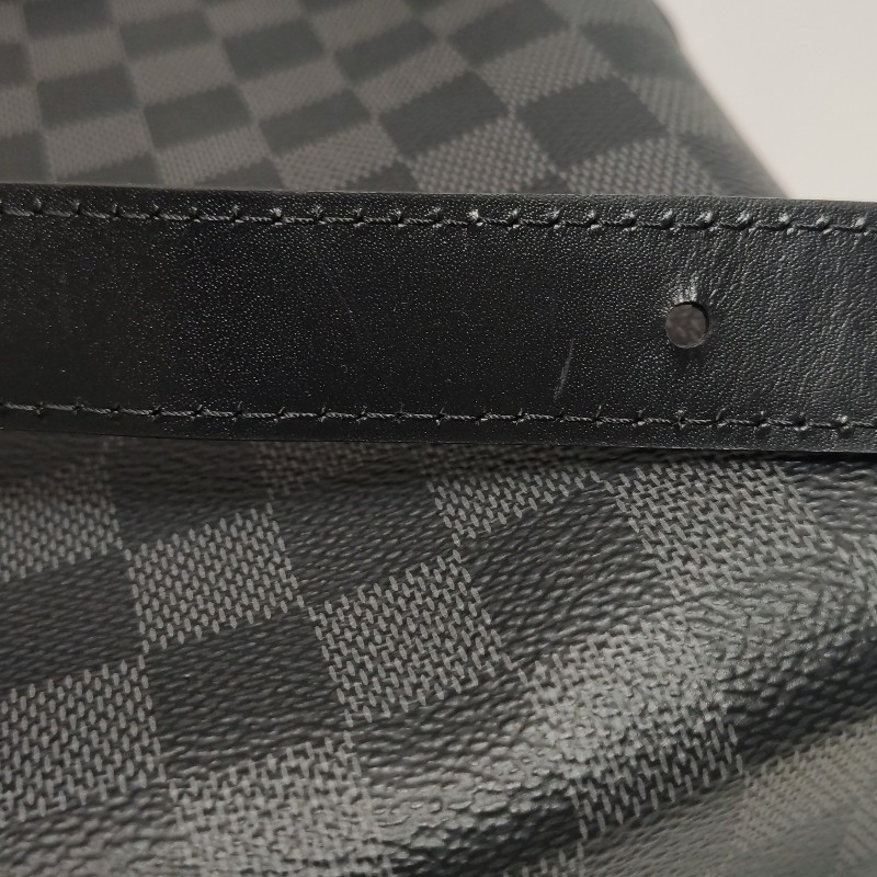 Louis Vuitton (LV) Porte Documents Jour牛皮棋盤格拉鍊斜挎包單肩包-20