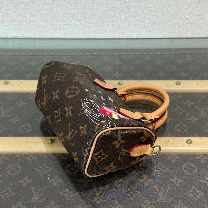 LV 聖誕節限定speedy nano手提斜背包 16*10*7.5 98新配件塵袋-5
