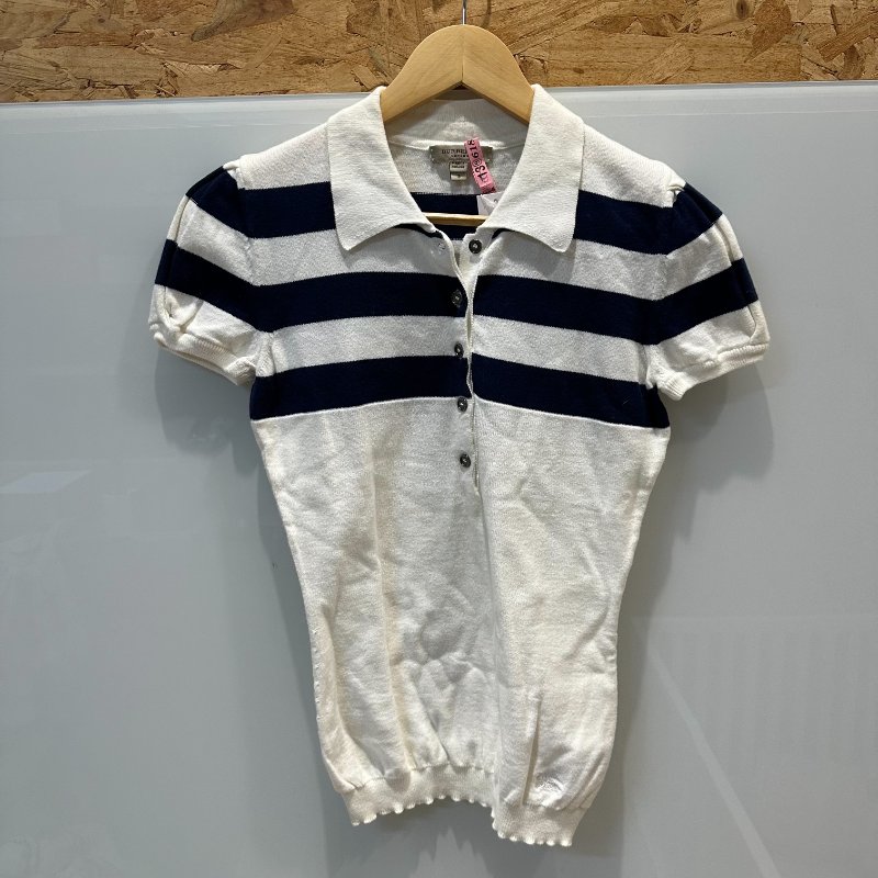 【美收精品】BURBERRY 藍白條紋針織polp衫 4-242【隔月月中將轉賣至日本 上架期限30天】-0