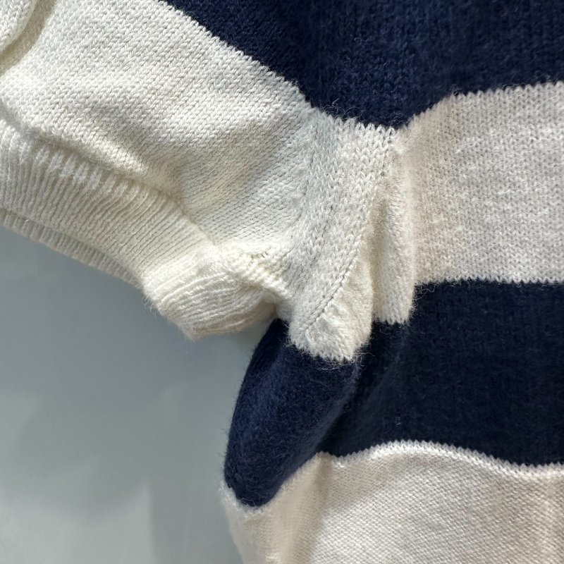 【美收精品】BURBERRY 藍白條紋針織polp衫 4-242【隔月月中將轉賣至日本 上架期限30天】-2