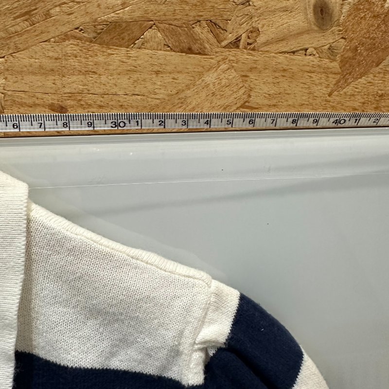 【美收精品】BURBERRY 藍白條紋針織polp衫 4-242【隔月月中將轉賣至日本 上架期限30天】-8