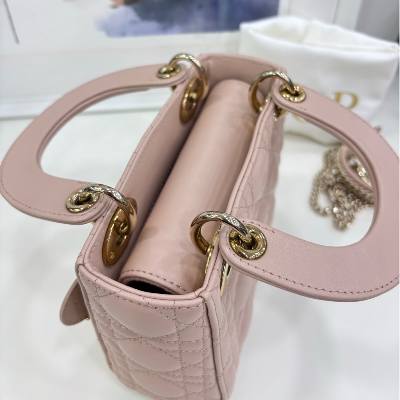 Dior 戴妃三格粉紅羊皮革藤格紋 好成色 24年編碼 99新-4