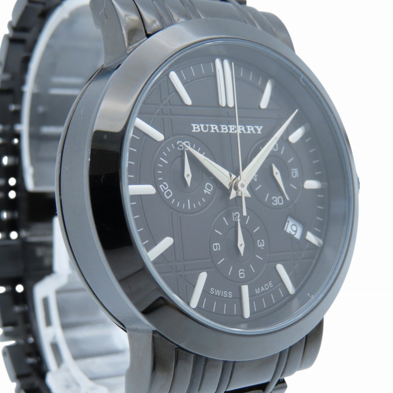 Burberry 計時碼錶 BU1373 石英腕錶，不鏽鋼，黑色錶盤，0408，男士-3