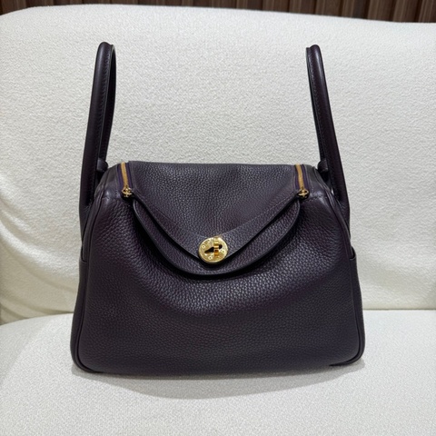 Lindy 26 葡萄紫Clemence皮金扣