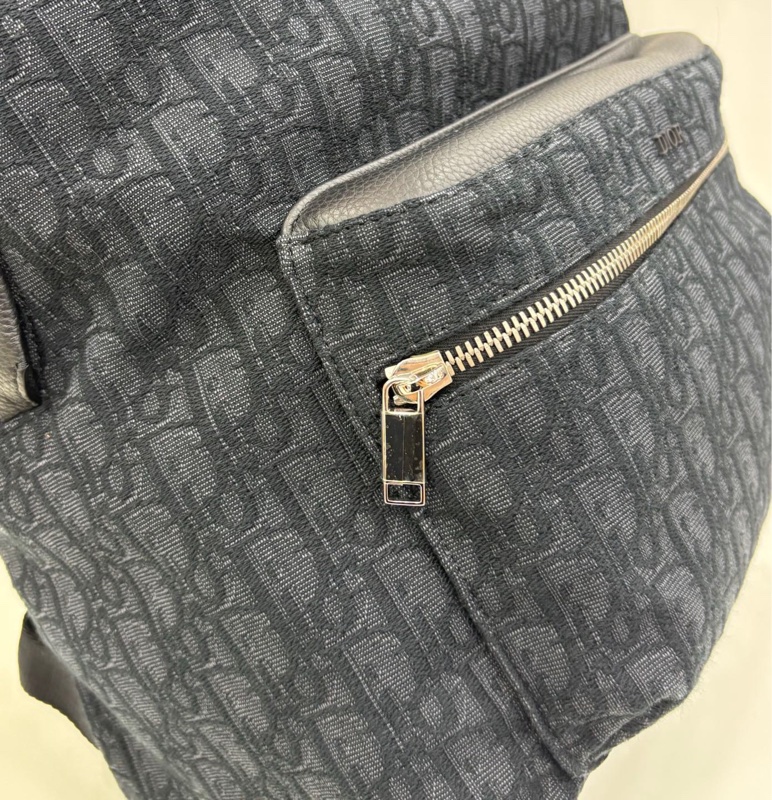 DIOR迪奧 Rider Oblique經典大容量刺繡老花滿印暗紋提花 織物 背包雙肩包 22年編碼 閒置-8
