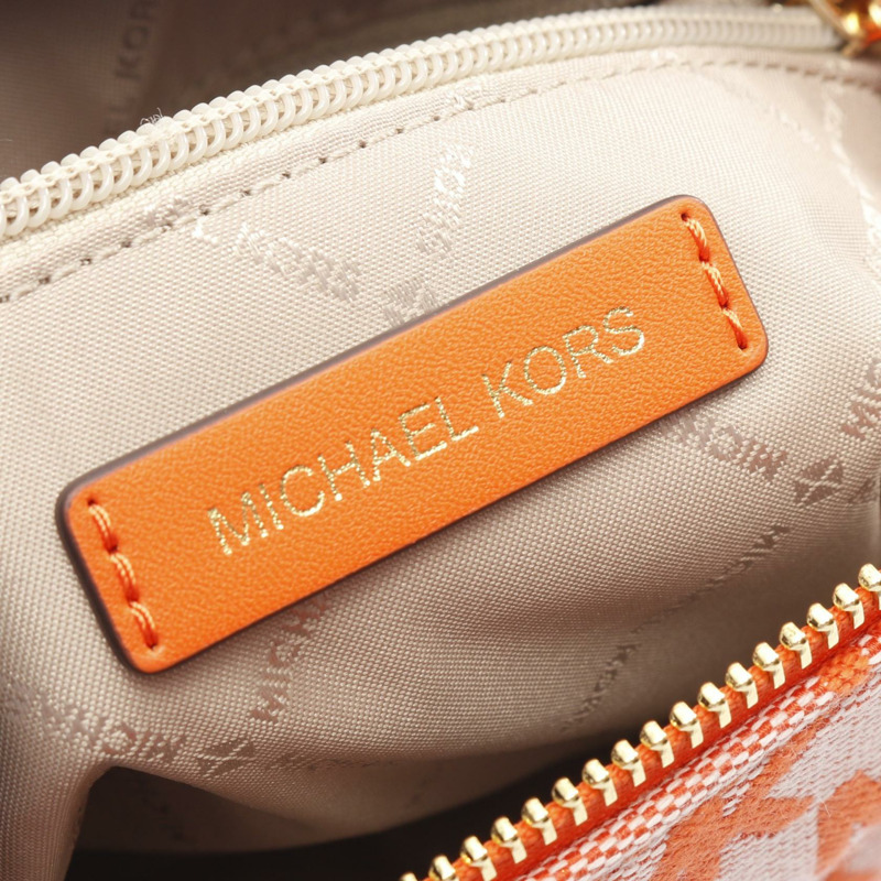Michael Kors Hyde Signature 小號斜背包單肩包手提包橘色二手-3