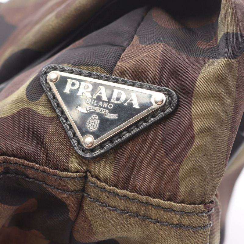 PRADA 肩背包斜背包 VA0887 尼龍卡其色棕色黑色二手女款-6