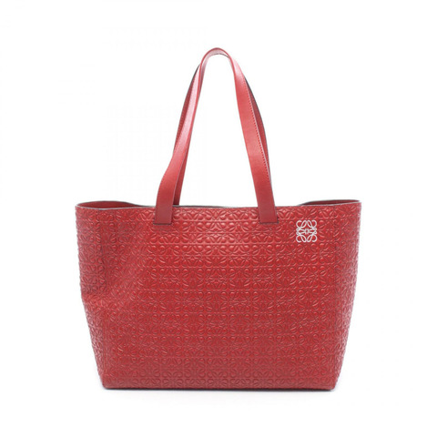 LOEWE Anagram Logo 單肩包 托特包 小羊皮 紅色 二手 女士