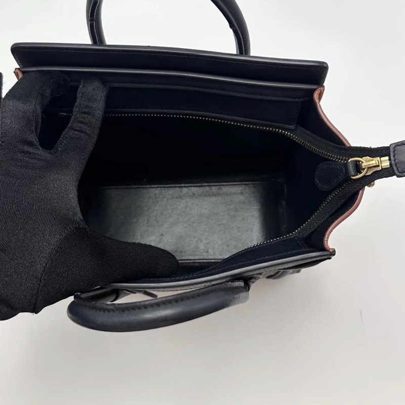 CELINE 拼色笑臉手提肩背斜背包20*19.5*10  98新配件塵袋-3
