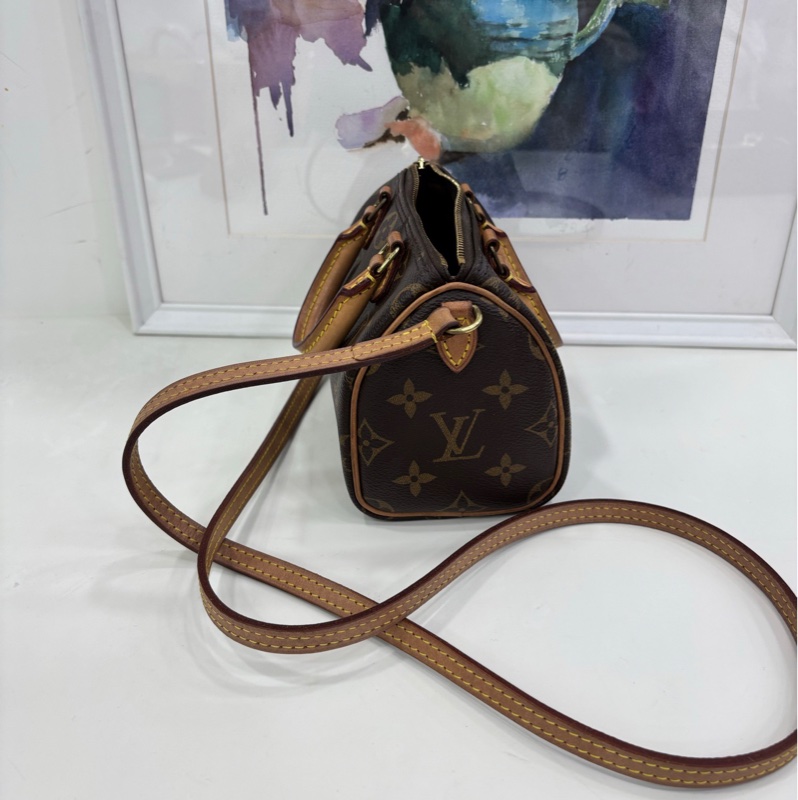 LV路易威登經典老花speedy nano(舊款不可調節肩帶)手提斜背包。 20年編碼-3
