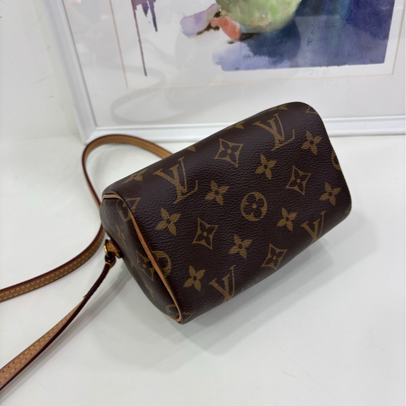 LV路易威登經典老花speedy nano(舊款不可調節肩帶)手提斜背包。 20年編碼-4
