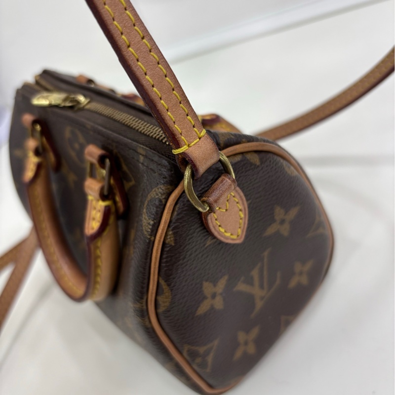LV路易威登經典老花speedy nano(舊款不可調節肩帶)手提斜背包。 20年編碼-9