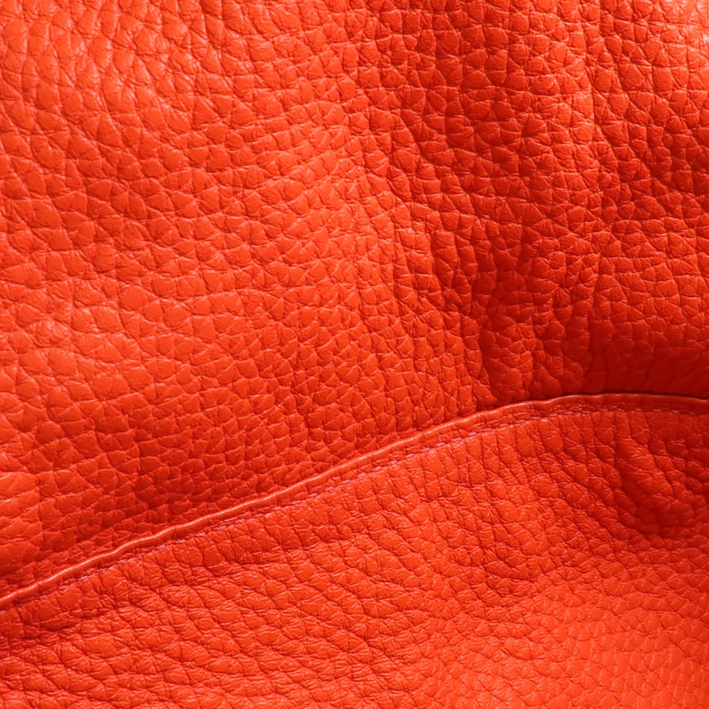 HERMES Clemence皮革Lindy 26銀扣手挽肩背兩用袋Orange Poppy-15