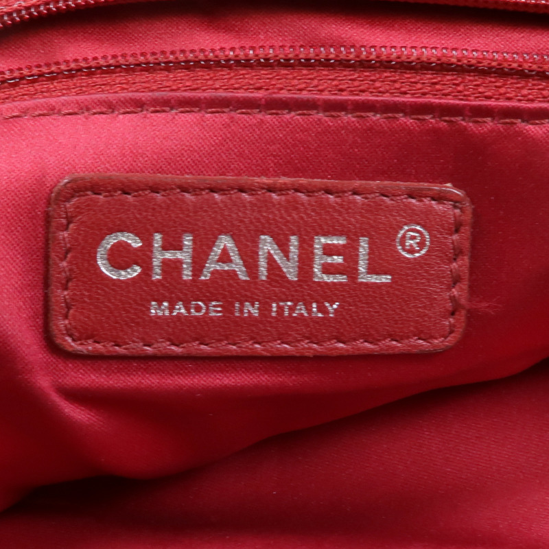CHANEL 羊皮皮革Chain Shoulder銀扣鏈帶肩背袋-14