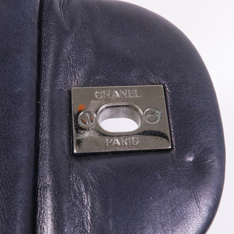 CHANEL 羊皮皮革Chain Shoulder銀扣鏈帶肩背袋-16