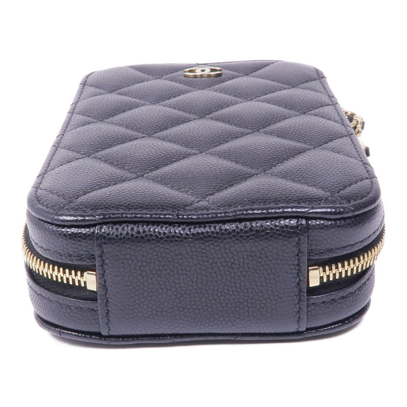 CHANEL 牛皮皮革Phone Case With Chain金扣鏈帶肩背袋-3