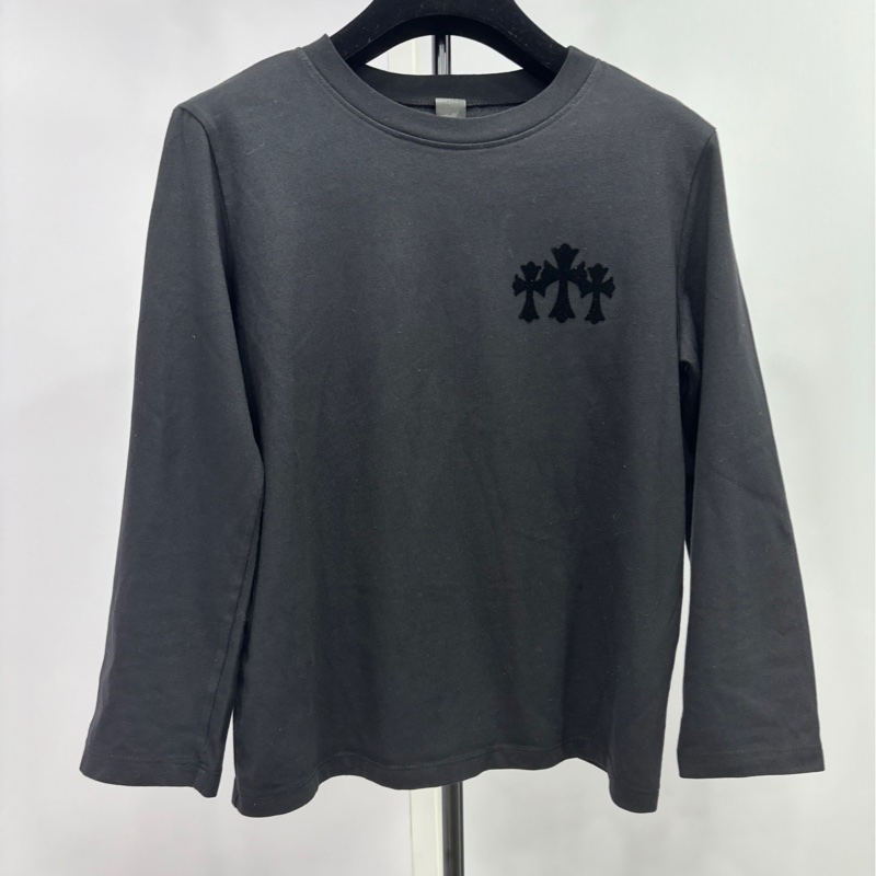 Chrome Hearts 克羅心黑植絨三十字七分袖XS碼-4
