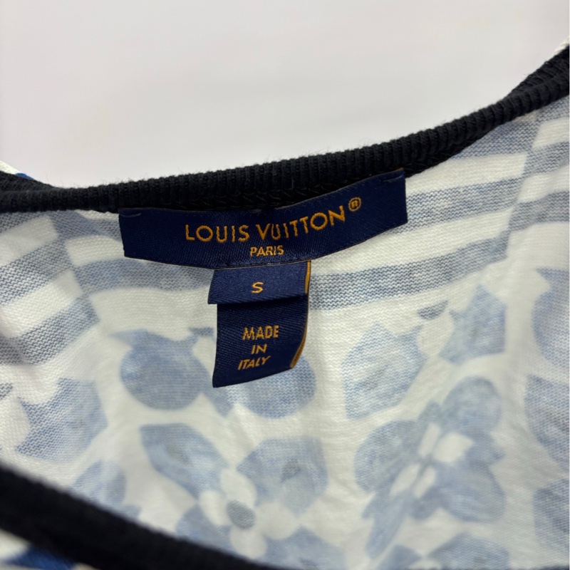 Louis Vuitton藍色青花瓷老花滿印LV吊帶,S碼-2