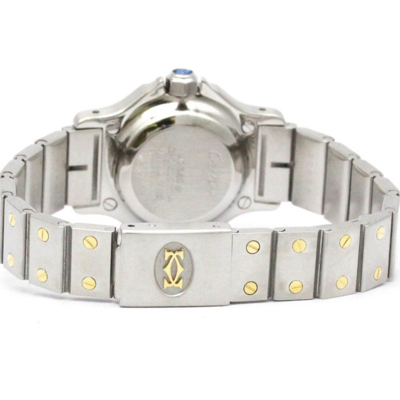卡地亞 Santos Octagon 18K 金鋼自動女士腕錶拋光-4