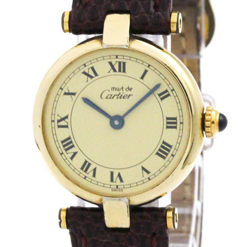 卡地亞 Must Vendome Vermeil 鍍金石英女士手錶 590004-0